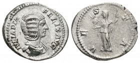 Julia Domna, Augusta, 193-217. Denarius (Silver, 18 mm, 3.35 g, 1 h), struck under her son, Caracalla, Rome, 211-217. 3.4g 17.3mm IVLIA PIA FELIX AVG ...