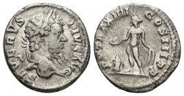 Septimius Severus AR Denarius. Rome, AD 206. 32.g 17.9mm SEVERVS PIVS AVG, laureate head right / P M TR P XIIII COS III P P, Genius standing left, sac...