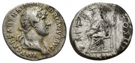 HADRIAN (117-138). Denarius. Rome. 3.2g 16.5mm Obv: IMP CAESAR TRAIAN HADRIANVS AVG. Laureate head right. Rev: P M TR P COS III / LIB PVB. Libertas se...