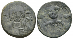 MICHAEL VII DUCAS (1071-1078). Follis. Constantinople. 7.g 25.1mm Obv: IC - XC. Bust of Christ Pantokrator facing; cross behind, star to lower right. ...