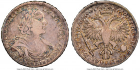 Peter I Poltina (1/2 Rouble) 1719-L F15 NGC, Red mint, KM156, Bit-1030 (R). Portrait in armor, with Slavonic date. "L" on eagle's tail. A bold strike,...