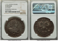 Peter I Rouble 1721 VF Details (Cleaned) NGC, Kadashevsky mint, KM157.5, Bit-444. Portrait with shoulder straps, Slavonic date. Large clover leaf, bet...