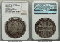 Peter I Rouble 1723 VF Details (Obverse Scratched) NGC, Red mint, KM162.2, Bit-905. Portrait in ancient armor. No dots over "I's" on reverse. Faint ob...