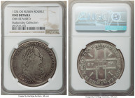 Peter I Rouble 1724-OK Fine Details (Obverse Repaired) NGC, Red mint, KM162.4, Bit-957 var. Portrait in ancient armor. Bust breaks legend on obverse. ...