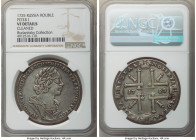 Peter I Rouble 1725 VF Details (Cleaned) NGC, Red mint, KM162.5, Bit-963. Portrait in ancient armor. Bust breaks obverse legend. Minor flan flaws with...