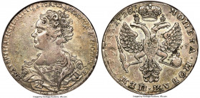 Catherine I Rouble 1726 XF45 NGC, Red mint, KM168, Bit-20. 10 feathers in eagle's wing. The reverse legend is a bit softly struck, while both sides ex...