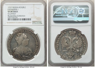 Catherine I Rouble 1727 VF Details (Cleaned) NGC, Red mint, KM177.1, Bit-47. Large crown. Two stars under the tail. Well struck for the grade, with sm...