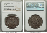 Anna Poltina (1/2 Rouble) 1738 VF20 NGC, St. Petersburg mint, KM199.1, Bit-243 (R). No mint letters. Light contact marks and hairline scratches appear...
