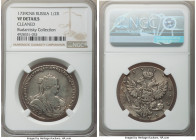 Anna Poltina (1/2 Rouble) 1739-CПБ VF Details (Cleaned) NGC, St. Petersburg mint, KM199.2, Bit-246 (R). Portrait of 1738 type. Appears to be struck ov...
