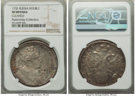Anna Rouble 1732 XF Details (Cleaned) NGC, Red mint, KM192.1, Bit-53. Brooch on bosom. Eagles without tongues. Trefoil on scepter. Minor softness in t...