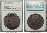 Anna Rouble 1737 XF40 NGC, Kadashevsky mint, KM197, Bit-133. Three pearl pendant on bosom. Nine pearls in hair. Well struck, with slight porosity on A...
