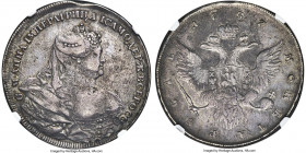 Anna Rouble 1737 VF Details (Environmental Damage) NGC, Red mint, KM198, Bit-196 (R). Portrait and eagle by Gedlinger. Light porosity on the obverse, ...