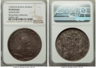 Elizabeth Rouble 1742-CПБ VF Details (Scratches) NGC, St. Petersburg mint, KM-C19b.3, Dav-1677, Bit-247. Much closer to XF in terms of the remaining d...