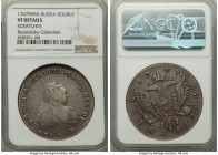 Elizabeth Rouble 1747-MMД VF Details (Scratches) NGC, Red mint, KM-C19.1, Bit-119 (R). Wide Order Ribbon. Light gray patina, with a few gouges on the ...
