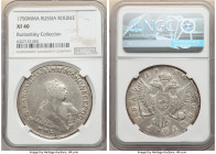 Elizabeth Rouble 1750-MMД XF40 NGC, Red mint, KM-C19.1, Bit-122. Scattered light brown patina, with light obverse surface marks. Luster appears on bot...