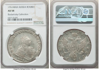 Elizabeth Rouble 1751-MMД AU58 NGC, Red mint, KM-C19.1, Bit-123. Order ribbon wide. A sparkling example, with light rubbing on the highpoints and near...