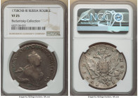 Elizabeth Rouble 1758 CПБ-ЯI VF25 NGC, St. Petersburg mint, KM-C19c.4, Bit-286, Portrait by Ivanov and eagle by Dassier. Several minor obverse contact...