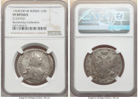 Catherine II Poltina (1/2 Rouble) 1763 CПБ-HК VF Details (Cleaned) NGC, St. Petersburg mint, KM-C66.2, Bit-172. Variety with scarf around neck. Scatte...