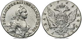 Catherine II Rouble 1765 СПБ-ЯI AU Details (Cleaned) NGC, St. Petersburg mint, KM-C67.2a, Bit-187. With scarf on Catherine's neck. Superbly struck, wi...