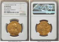 Catherine II gold 10 Roubles 1773 CПБ-TI XF Details (Reverse Graffiti) NGC, St. Petersburg mint, KM-C79a, Bit-27 (R). The obverse is nicely struck, wi...