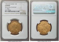 Catherine II gold 10 Roubles 1781-CПБ (Clipped) NGC, St. Petersburg mint, KM-C79b, Bit-40 (R). 11.86gm. Substantially clipped, as indicated by the dis...