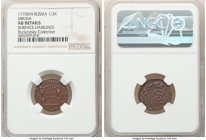 Siberia. Catherine II Pair of Certified Dengas (1/2 Kopecks) NGC, 1) Denga (1/2 Kopeck) 1770-KM - AU Details (Surface Hairlines), KM-C2 2) Denga (1/2 ...