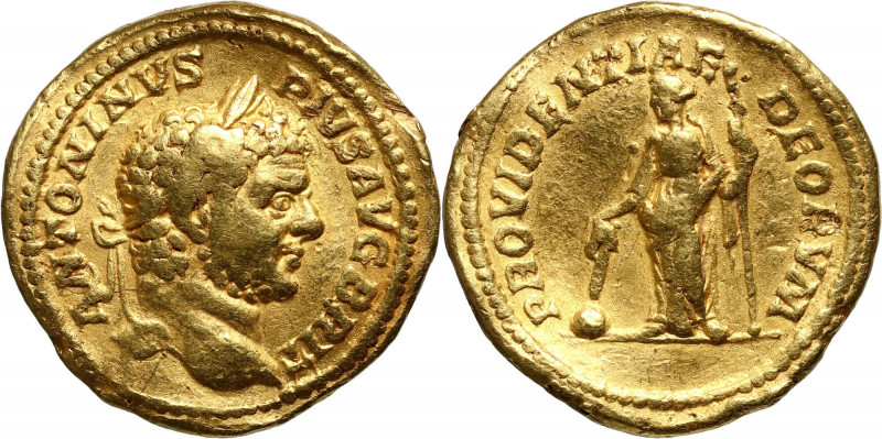 Roman Empire, Caracalla 198-217, Aureus, Rome Gold, weight 6,83 g, 20 mm. Slight...