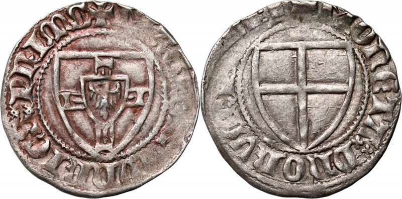 Zakon Krzyżacki, Winrych von Kniprode 1351-1382, szeląg Waga 1,64 g.&nbsp; Refer...