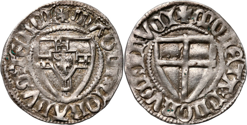 Zakon Krzyżacki, Konrad III von Jungingen 1393-1407, szeląg Waga 1,71 g. TERCI/P...