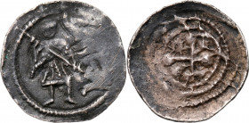 Bolesław III Krzywousty 1107-1138, denar, walka rycerza ze smokiem