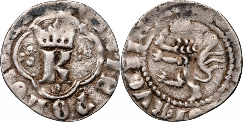 Kazimierz III Wielki 1333-1370, kwartnik ruski, Lwów Waga 0,93 g. Reference: Kop...