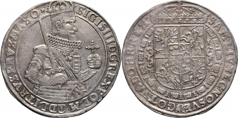 Zygmunt III Waza, talar 1630, Bydgoszcz, odmiana z wąskim popiersiem Srebro 28,6...