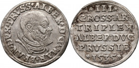 Prusy Książęce, Albrecht Hohenzollern, trojak 1535, Królewiec