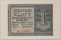 Generalna Gubernia, 1 złoty 1.03.1940, seria B