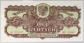 PRL, 5 złotych 1944, seria AE