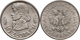 PRL, 10 złotych 1960, Tadeusz Kościuszko, PRÓBA, nikiel