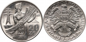 PRL, 20 złotych 1964, Kobieta z kłosami (XX Lat PRL), PRÓBA, nikiel