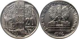 PRL, 20 złotych 1964, Nowa Huta, PRÓBA, nikiel MAX