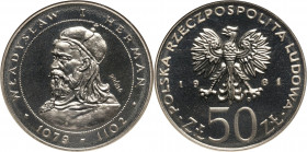 PRL, 50 złotych 1981, Władysław I Herman, PRÓBA, nikiel