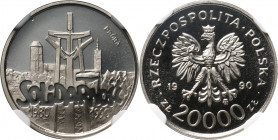 III RP, 20000 złotych 1990, Solidarność 1980-1990, PRÓBA, nikiel