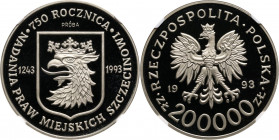 III RP, 200000 złotych 1993, Szczecin, PRÓBA, nikiel