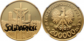 III RP, 200000 złotych 1990, Warszawa, Solidarność