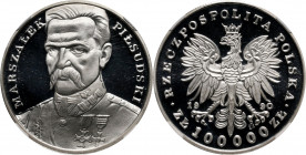 III RP, 100000 złotych 1990, 'Mały' tryptyk, Józef Piłsudski MAX