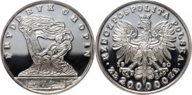 III RP, 200000 złotych 1990, 'Duży' tryptyk, Fryderyk Chopin MAX