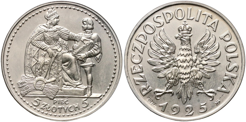 III RP, 5 złotych 1925, Konstytucja, Kremnica, KOPIA, Parchimowicz Wykonana w 20...