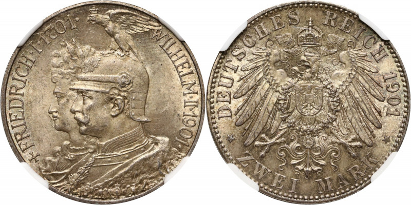 Germany, Prussia, Wilhelm II, 2 Mark 1901 A, Berlin, 200th Anniversary of the Ki...
