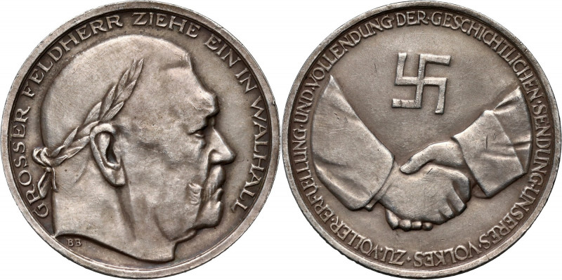 Germany, the Third Reich, Medal ND, in memory of death of Paul von Hindenburg Si...