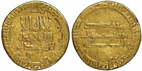 Abbasid Caliphate Al-Mansur, AH 136-158 / AD 754-775. 
Dinar AH 158 = AD 774/5, AU 3.98 g.Bernardi 51.
NGC VF20