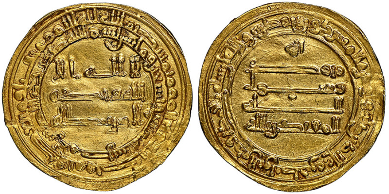 Abbasid Caliphate, al-Muqtadir (295-320H) 
Dinar, AH 297, AU 3.76 g.
NGC UNC DET...