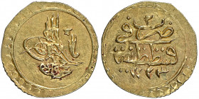 Mahmud II 1223-1255 AH
1/4 Zeri Mahbub, AH 1223/2, AU 0.65 g.
Fr. 88
NGC MS 61